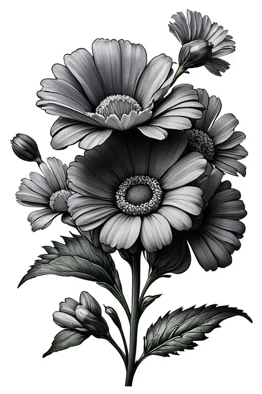 Sweet Pea And Daisy Flowers