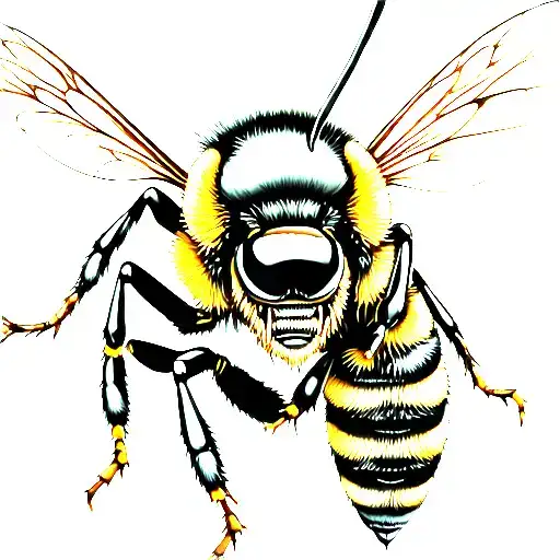 Angry Bee Collecting Nectar