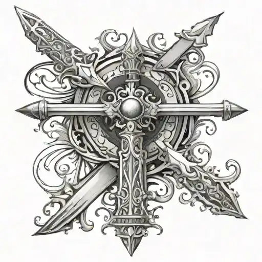 Incorporate A Majestic Sword With Intricate Details