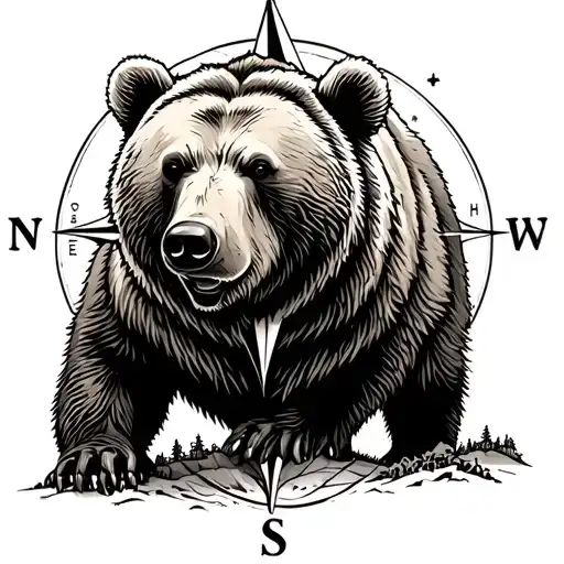 Canadian Rocky Mountains Grizzly Bear Compass Son Born