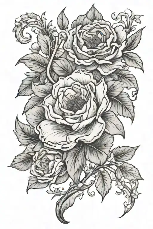 Birth Flowers Of October With Opal Gem Stone Surrounded