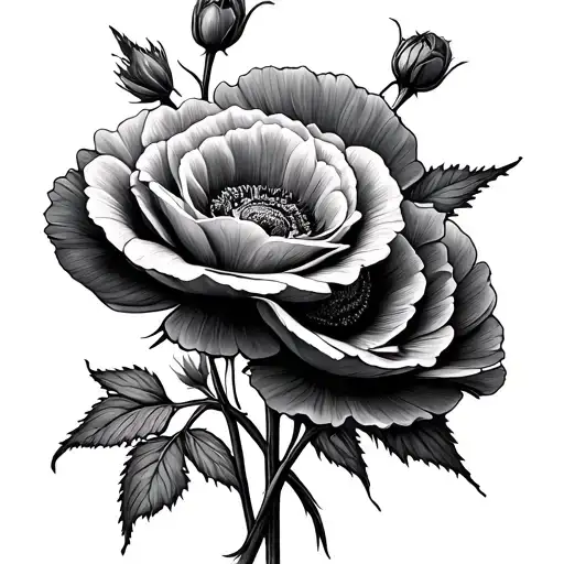 Marigold Rose Poppy Bouquet