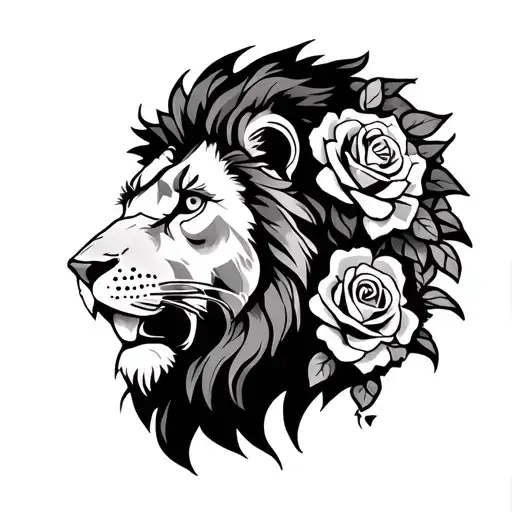 Huckstepp Lion And Roses Dark For Cover