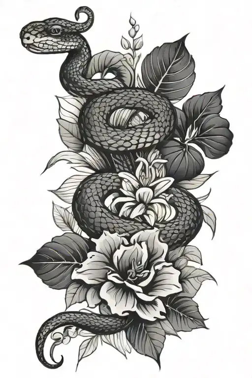 Snake Flowers And Leaves