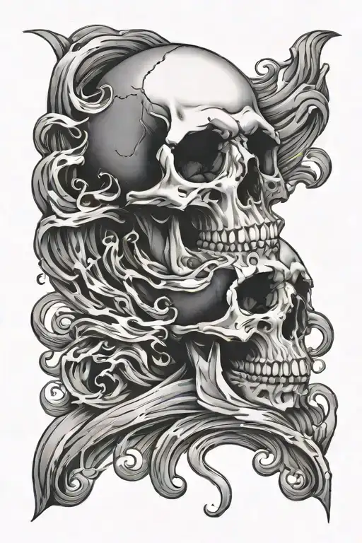 Sea Waves Skull Wearing