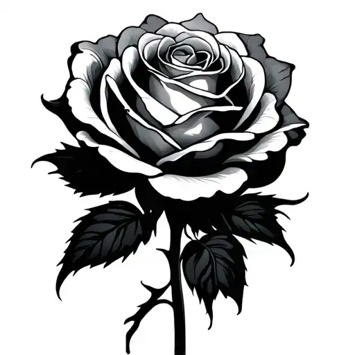 Black Abstract Rose Growing With Black Inside