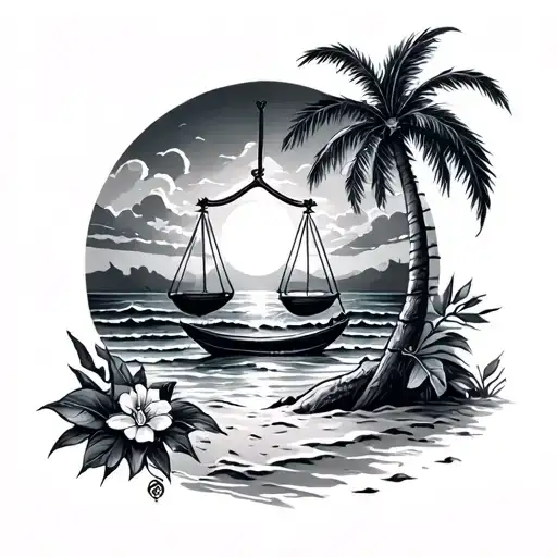Beach Theme Libra Zodiac Sign