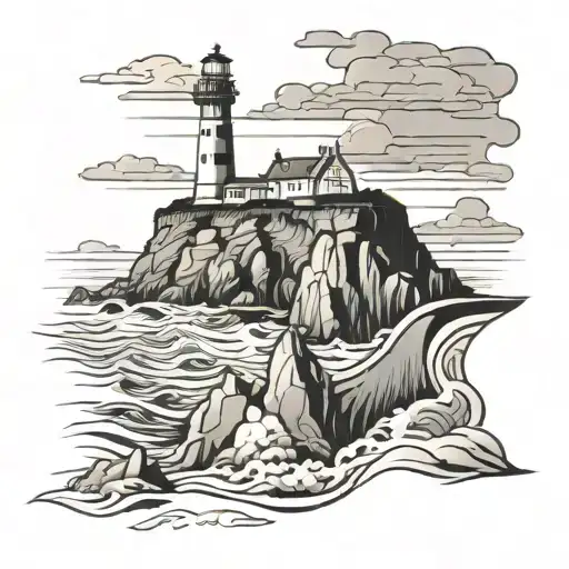 Cliff And Lighthouse
