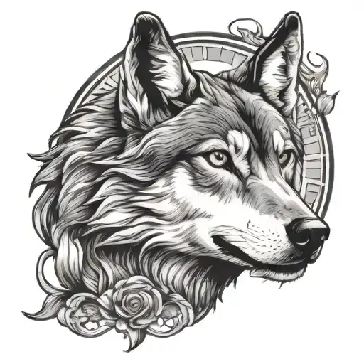 Female Wolf Looking Up