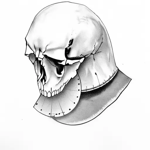 A Raven Or A Crow With Skull Instead Of It's Head And With Broken Chain Links On It's Legs