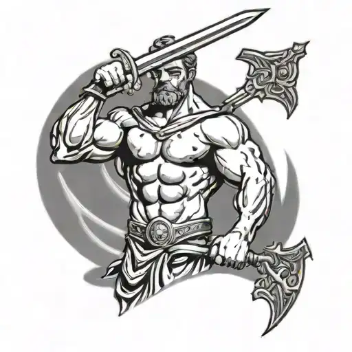 Hercules Holding Sword