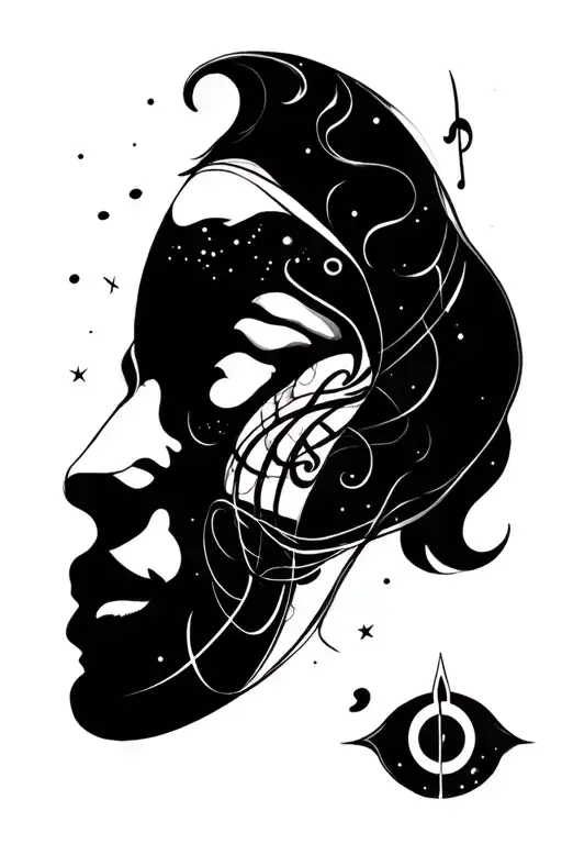 Music Tattoo With Orion And Gemini