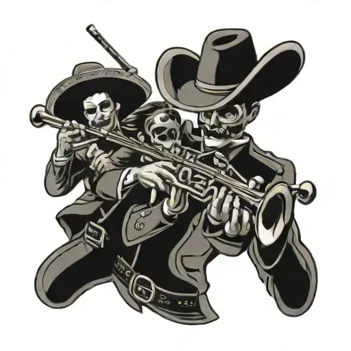 Mariachi Band Performing Trumpet Guitar Violin Bow Transforming