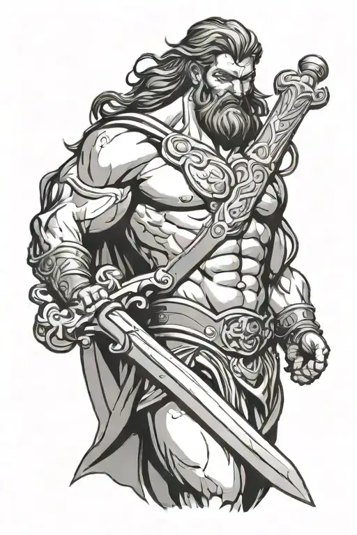 Hercules Holding Sword