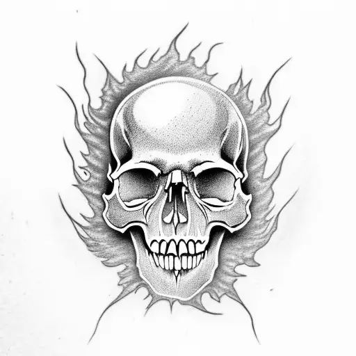 Skull And Flames And Smoke And Dna