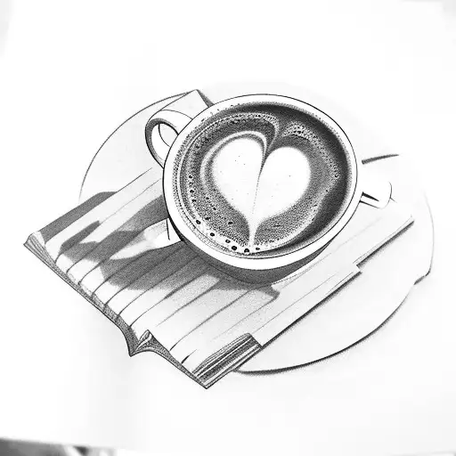 A Cup Of Coffee On A Pile Of Ancient Books