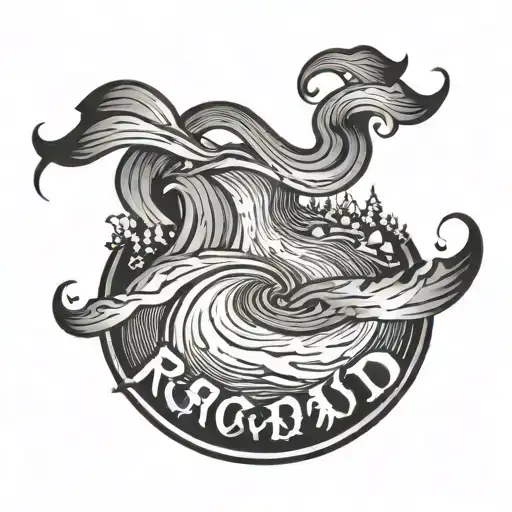 The Word Road In The Shape Of A Flowing River Flowing