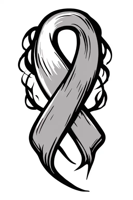 Kidney Cancer Orange Ribbon Intertwined With Strength Symbol