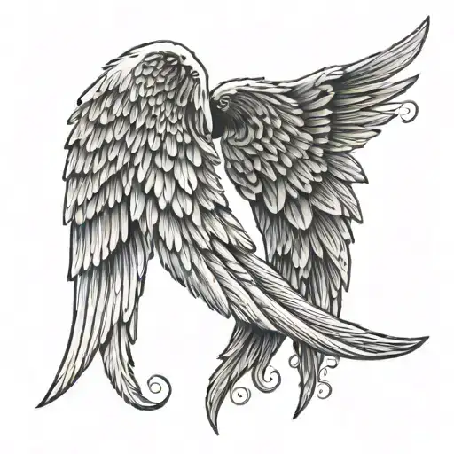 Angel Wing Left One With Date