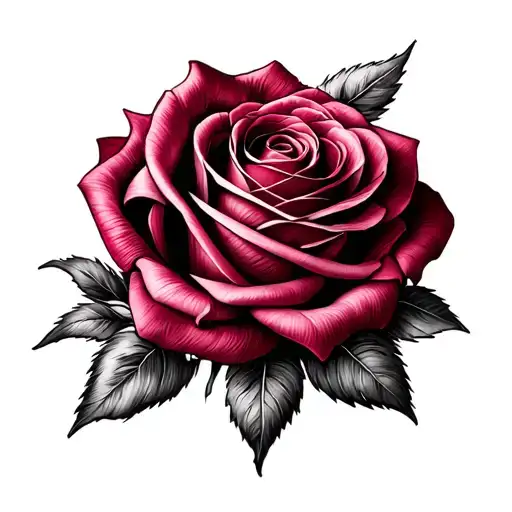 Burgundy Knitted Rose