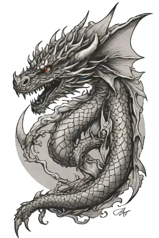 Small Delicate Dragon Wrapped Around Flying Up My Spine