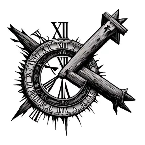 Cross With Roman Numeral Circle Surrounding