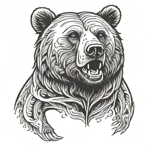 Bear Forearm Tattoo Men