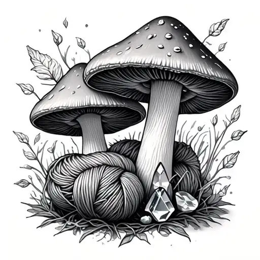 Mushroom & Yarn & Crystal