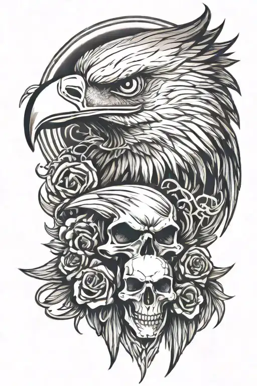 Harley Eagle And Skull Wearing