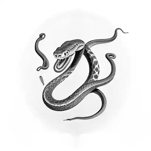 A Snake Wrapped Around A Skateboard Deck