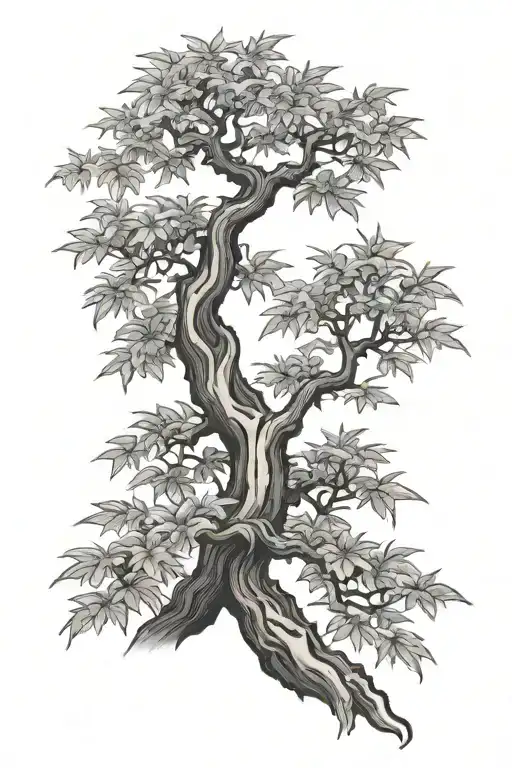 Japanese Maple Tree Branch Going Up Arm Sleeve