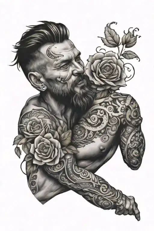 Male Tattoo On The Forearm On The Occasion Of The Birth Of A Son