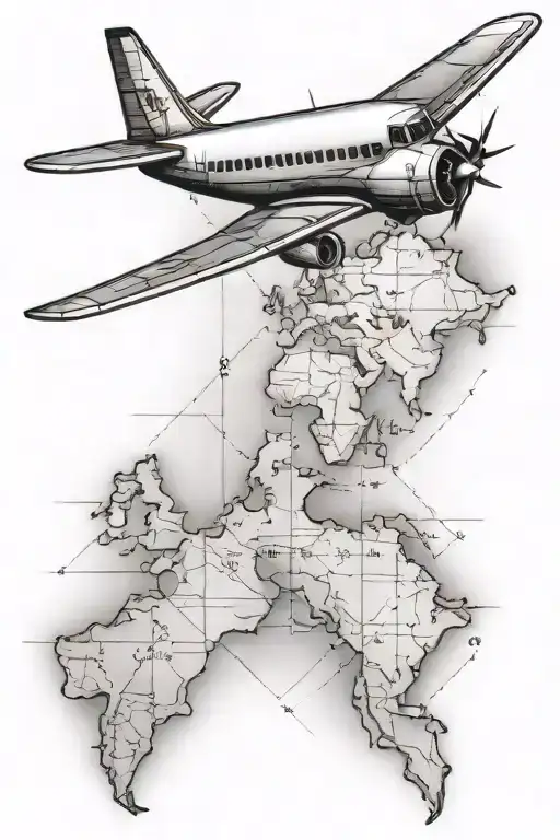 Airplane With Map