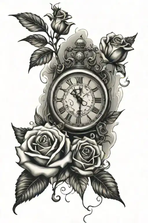 Roses And Clock Melting