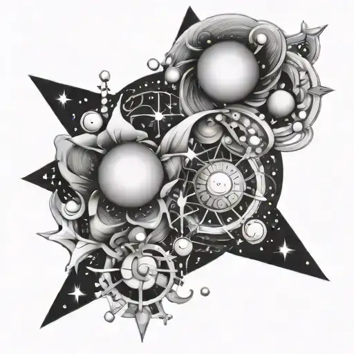 Pearl And Leo Star Constellation Intertwined