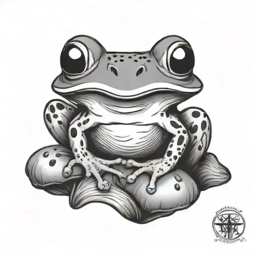 Simple Frog On A Mushroom