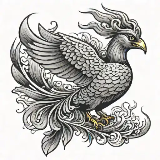 Japanese Phoenix Bird Rising