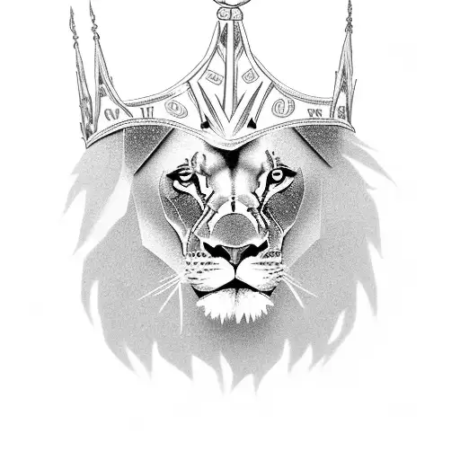 A Powerful Lion Wearing A Crown Made Of Dollar Signs