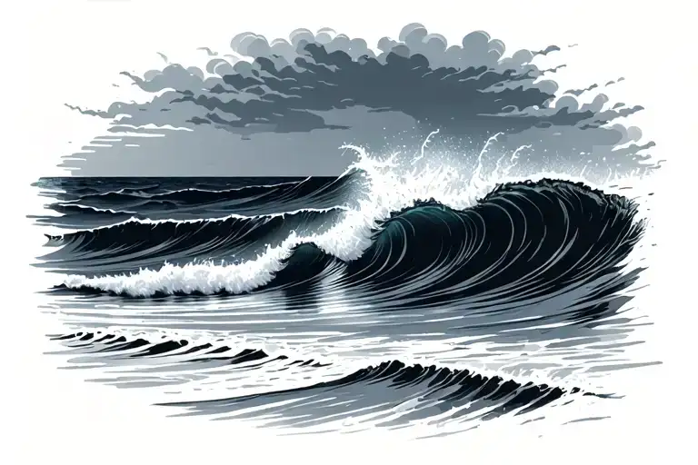 Beach With Waves Crashing