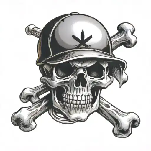 Baseball Skull Crossbones