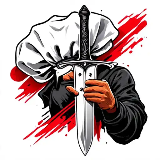 Chef Sword Black Red White