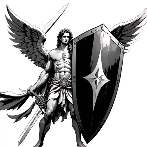 Michael The Arch Angel With A Sword And Shield
