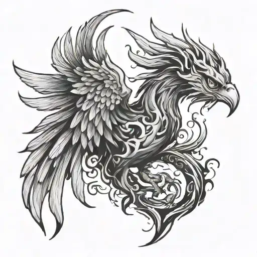 Spine Tattoo Phoenix Rising From The Ashes