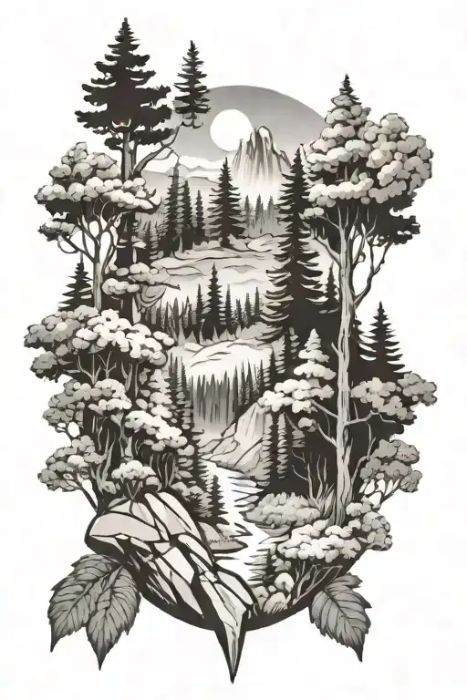 Hiking Forest Scene