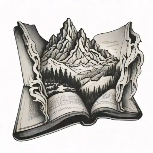Mountains Rising Out Of A Book Open
