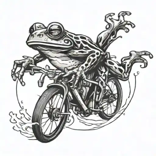 A Frog Riding A Bike