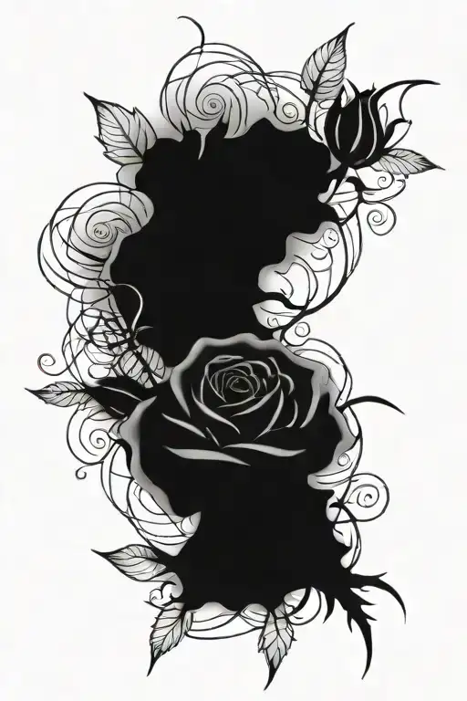 Rose And Cosmos Stencil