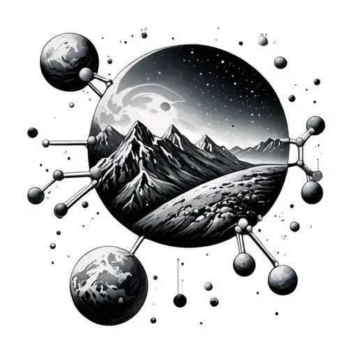 Space And Mountains Inside Of A Dopamine Chemical Structure