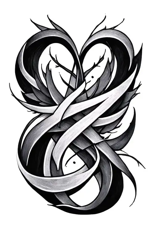 More Scandinavian Runes Vertically Interrwined Black