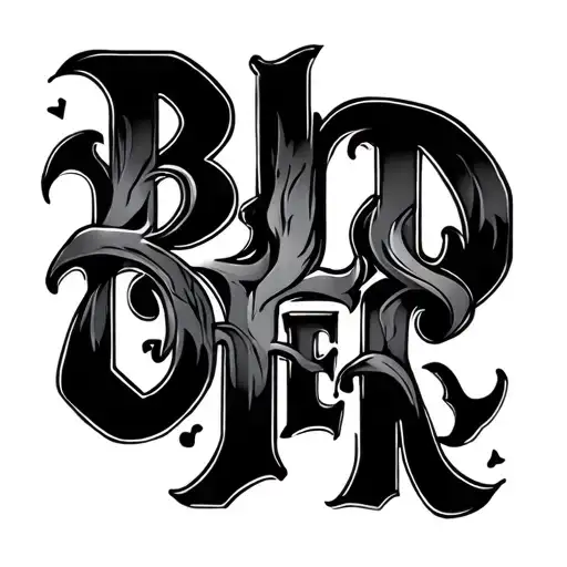 Word Brother But All Letters Together Forming A Single Symbol